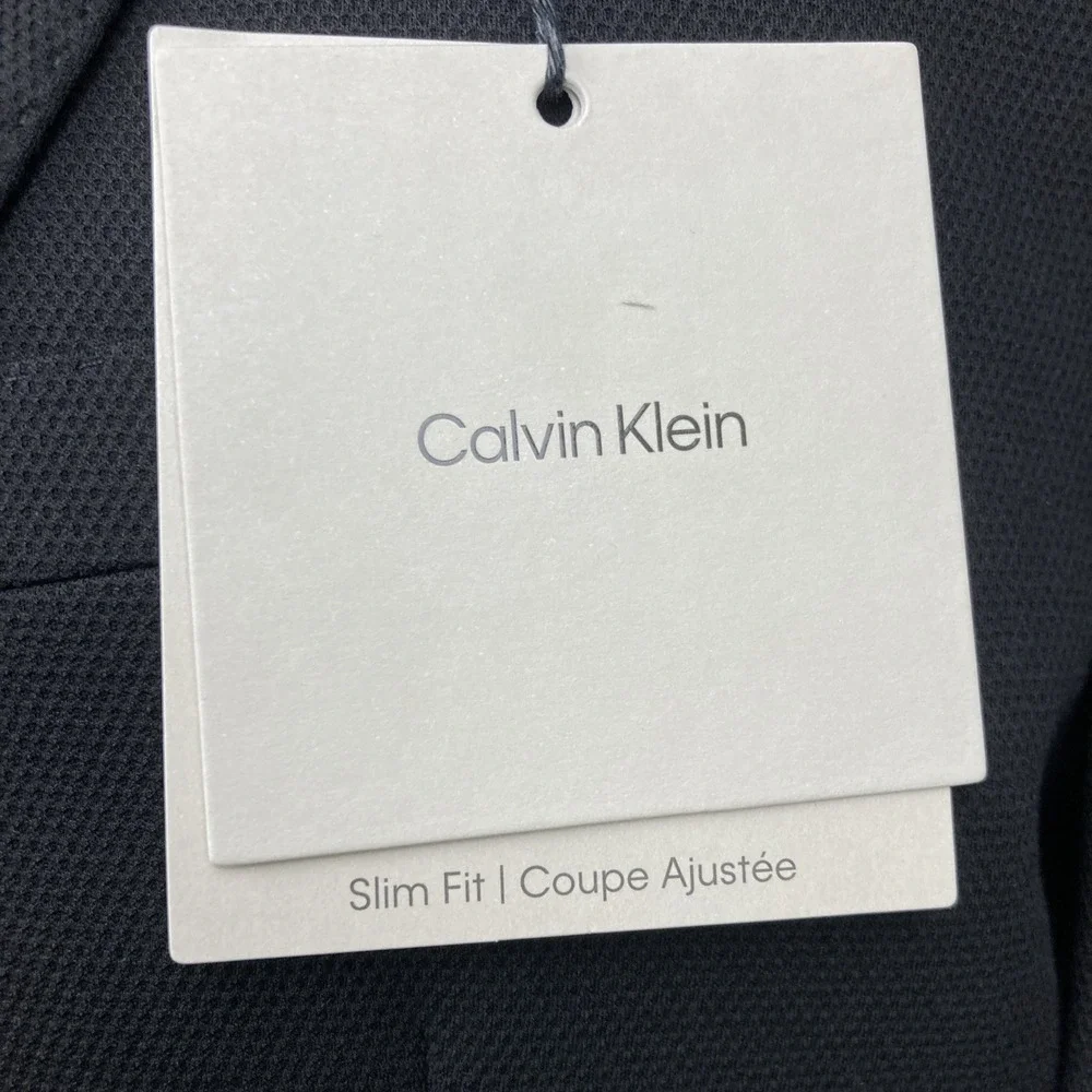 Calvin Klein Men's Black Slim-Fit Solid Knit Jacket Sport Coat Size 44R